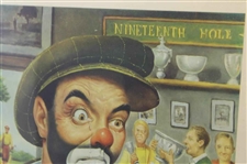 Four (4) Classic Weary Willie Clown Golf Prints - Framed