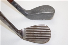 Three (3) Wood Shafted Clubs: Beekett Backspin Mashie, LH Mills Putter & Braid Mills Putter w/ Shaft Stamp