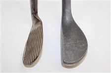 Three (3) Wood Shafted Clubs: Beekett Backspin Mashie, LH Mills Putter & Braid Mills Putter w/ Shaft Stamp
