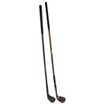 Three (3) Wood Shafted Clubs: Beekett Backspin Mashie, LH Mills Putter & Braid Mills Putter w/ Shaft Stamp