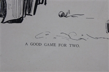 A Good Game For Two' Pencil Drawing-  Framed