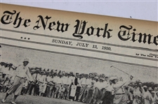 1930 New York Times Bobby Jones 'Jones Wins U. S. Open For The Fourth Time As 10,000 Look On' Newspaper Article