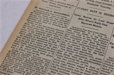 1930 New York Times Bobby Jones 'Jones Wins U. S. Open For The Fourth Time As 10,000 Look On' Newspaper Article