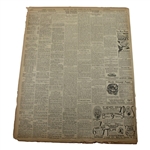 1930 New York Times Bobby Jones 'Jones Wins U. S. Open For The Fourth Time As 10,000 Look On' Newspaper Article
