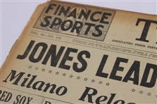1930 The News Bobby Jones 'Jones Leads In Fourth Round' Newspaper Article
