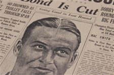 1930 The News Bobby Jones 'Jones Leads In Fourth Round' Newspaper Article