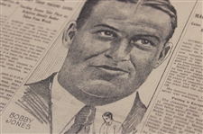 1930 The News Bobby Jones 'Jones Leads In Fourth Round' Newspaper Article