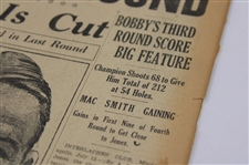 1930 The News Bobby Jones 'Jones Leads In Fourth Round' Newspaper Article