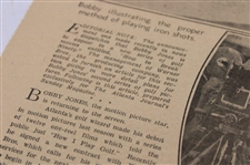 1933 Atlanta Journal Bobby Jones 'Bobby Jones Returns To The Movies' Newspaper Article