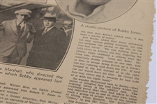 1933 Atlanta Journal Bobby Jones 'Bobby Jones Returns To The Movies' Newspaper Article