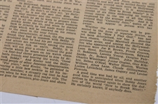 1933 Atlanta Journal Bobby Jones 'Bobby Jones Returns To The Movies' Newspaper Article