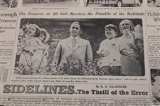 1930 Detroit News Bobby Jones 'The Emperor Of All Golf Receives The Plaudits Of The Multitude' Newspaper Article