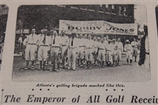 1930 Detroit News Bobby Jones 'The Emperor Of All Golf Receives The Plaudits Of The Multitude' Newspaper Article