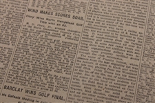 1919 New York Times Bobby Jones 'Golf Stars Will Meet At Siwanoy' Newspaper Article/Photo