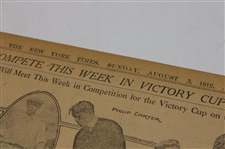 1919 New York Times Bobby Jones 'Golf Stars Will Meet At Siwanoy' Newspaper Article/Photo