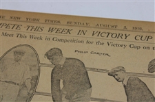 1919 New York Times Bobby Jones 'Golf Stars Will Meet At Siwanoy' Newspaper Article/Photo