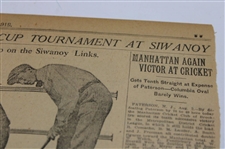 1919 New York Times Bobby Jones 'Golf Stars Will Meet At Siwanoy' Newspaper Article/Photo