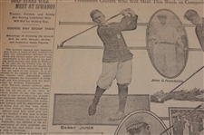 1919 New York Times Bobby Jones 'Golf Stars Will Meet At Siwanoy' Newspaper Article/Photo