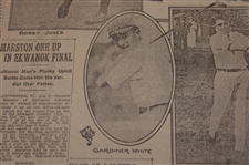 1919 New York Times Bobby Jones 'Golf Stars Will Meet At Siwanoy' Newspaper Article/Photo