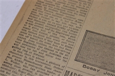 1919 New York Times Bobby Jones 'Golf Stars Will Meet At Siwanoy' Newspaper Article/Photo