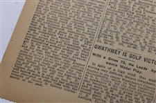 1919 New York Times Bobby Jones 'Golf Stars Will Meet At Siwanoy' Newspaper Article/Photo