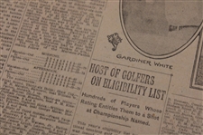 1919 New York Times Bobby Jones 'Golf Stars Will Meet At Siwanoy' Newspaper Article/Photo