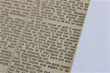 1929 Detroit News Bobby Jones 'He's The Houdini Of The Links' Newspaper Article