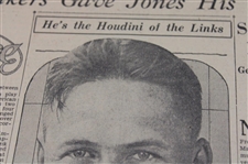 1929 Detroit News Bobby Jones 'He's The Houdini Of The Links' Newspaper Article