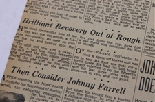 1929 Detroit News Bobby Jones 'He's The Houdini Of The Links' Newspaper Article