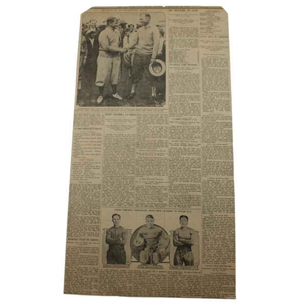 1927 Kansas City Star Bobby Jones The Finish Of The Championship Match Newspaper Article