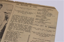 1927 Kansas City Star Bobby Jones 'The Finish Of The Championship Match' Newspaper Article
