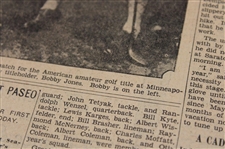 1927 Kansas City Star Bobby Jones 'The Finish Of The Championship Match' Newspaper Article