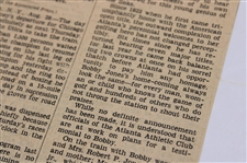 1927 Kansas City Star Bobby Jones 'The Finish Of The Championship Match' Newspaper Article