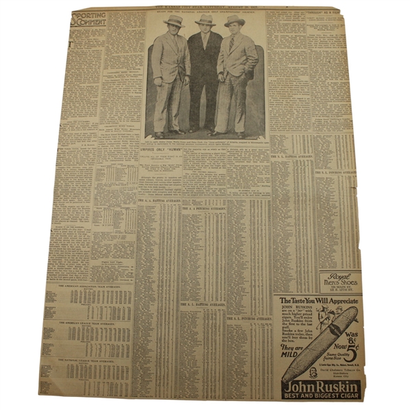 1927 Kansas City Star Bobby Jones Ready For The National Amateur Golf Championship Tourney Newspaper Article