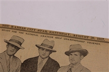 1927 Kansas City Star Bobby Jones 'Ready For The National Amateur Golf Championship Tourney' Newspaper Article