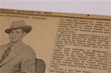 1927 Kansas City Star Bobby Jones 'Ready For The National Amateur Golf Championship Tourney' Newspaper Article