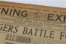 1916 Los Angeles Evening Express Bobby Jones 'Golf Champion To Meet Boy Marvel In Tourney Today' Newspaper Article