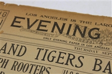 1916 Los Angeles Evening Express Bobby Jones 'Golf Champion To Meet Boy Marvel In Tourney Today' Newspaper Article