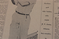1916 Los Angeles Evening Express Bobby Jones 'Golf Champion To Meet Boy Marvel In Tourney Today' Newspaper Article