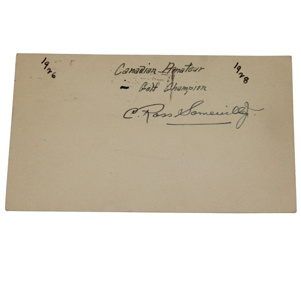 Ross Somerville Signed GPC - 1926, 1928, 1930, 1931, 1935 & 1937 Canadian Am Champ JSA ALOA