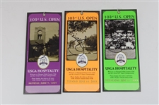 Jim Furyk Signed 2003 US Open at Olympia Fields Mon - Sun Ticket Set JSA ALOA