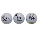 Watson, Reed & Schwartzel Signed Masters Logo Golf Balls JSA ALOA