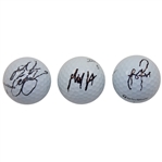 Fowler, Rose & Homa Signed Golf Balls JSA ALOA