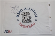 Champion JJ Spaun Signed 2025 US Open at Oakmont Embroidered Flag JSA ALOA