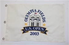 2003, 2005, 2006 & 2007 US Open Embroidered White Flags - Furyk, Campbell, Ogilvy & Cabrera