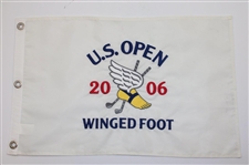 2003, 2005, 2006 & 2007 US Open Embroidered White Flags - Furyk, Campbell, Ogilvy & Cabrera