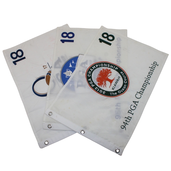 2012, 2013 & 2017 PGA Championship Embroidered Flags - McIlroy, Dufner & Thomas