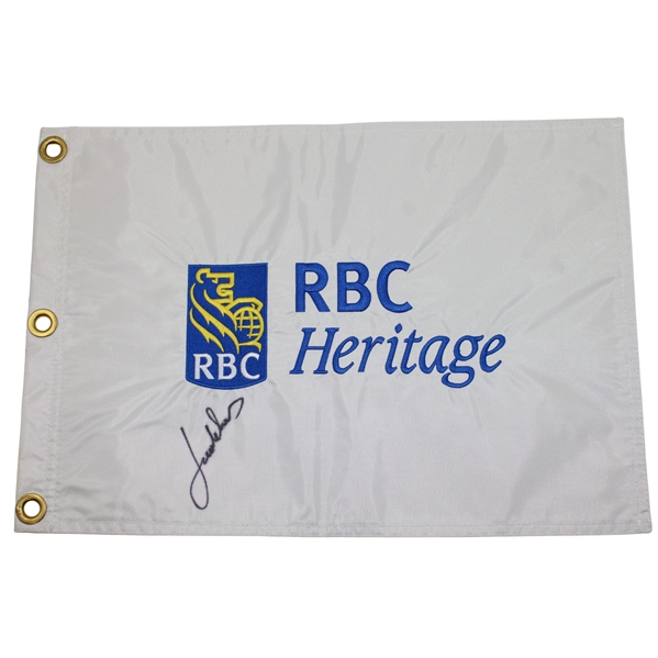 Jordan Spieth Signed RBC Heritage Embroidered Flag JSA ALOA