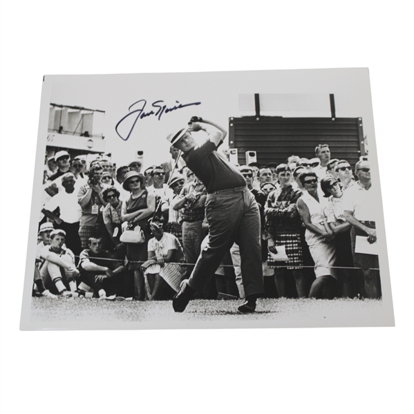 Jack Nicklaus Signed Post-Swing B&W Photo JSA ALOA