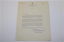 1949 Colonial National Invitation Tournament Program - No Tournament Due to Flooding (Letter)